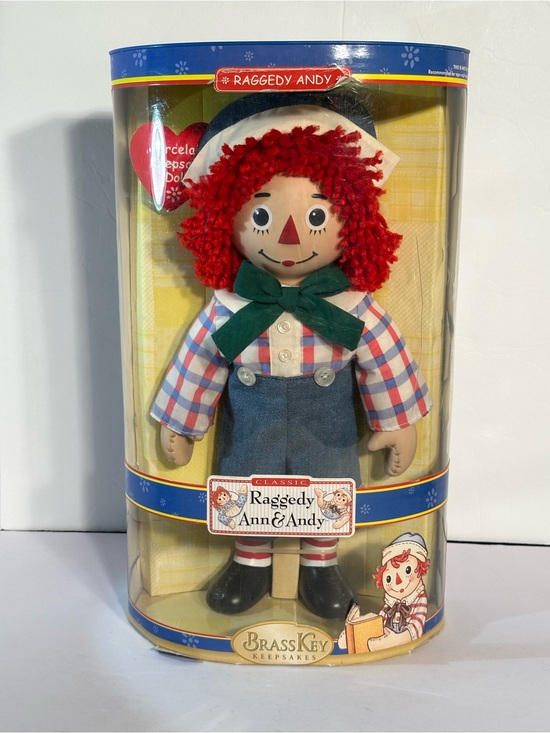 Simon & Schuster Other - Raggedy Andy Porcelain Doll Brass Key Keepsake Porcelain 2004 New In Box